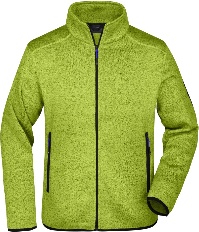 PS_020762_daiber_jn-762_kiwi-melange_royal_FRONT_52c8d641-4f7c-491e-be42-9ab1a918e0f3_web Men's Knitted Fleece Jacket - JN 762 - slika 1